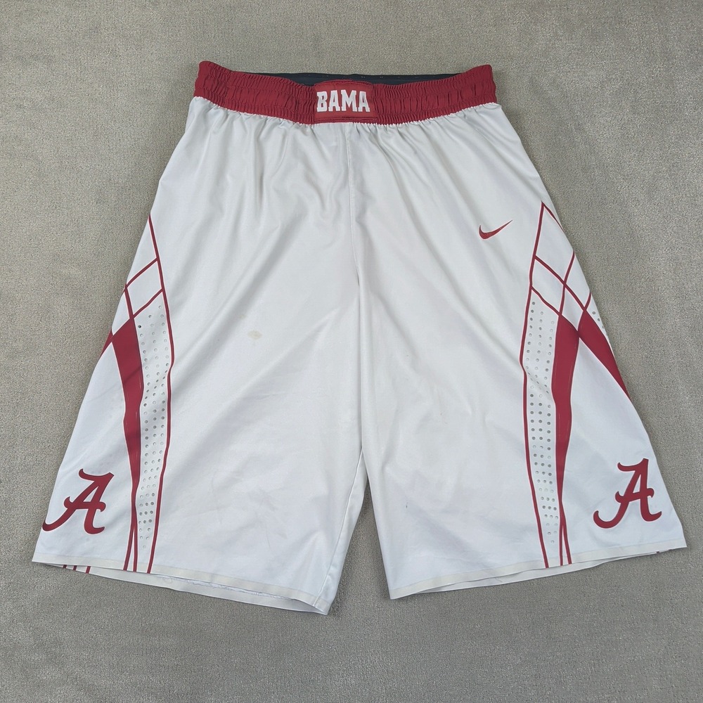 Nike Alabama Crimson Tide Basketball Shorts Size 40 M White 2012-13 Team Issued